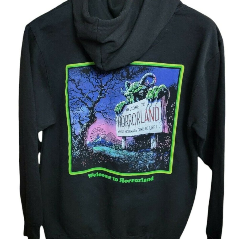 Official Goosebumps Welcome to Horrorland Hoodie Hooded Sweatshirt Small .